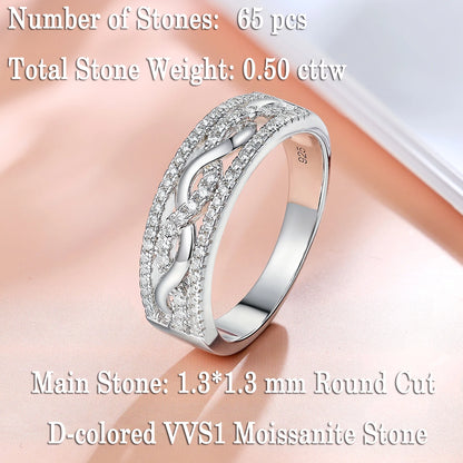 Newshe Luxury Moissanite Wedding Rings for Women Original 925 Sterling Silver Eternity Band Brilliant Engagement Ring Jewelry