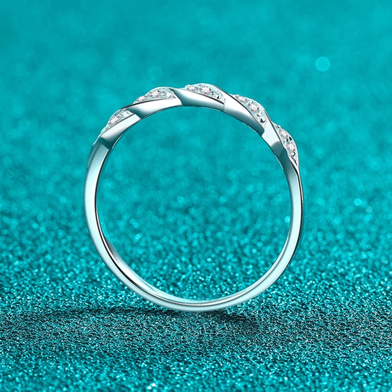 NeeTim All Moissanite Lab Diamond Ring for Women 925 Sterling Silver Rings with Gold Plated Wedding Bridal Proposal Promise Band