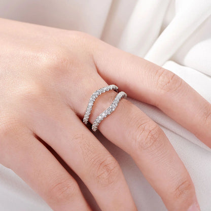 Newshe 925 Sterling Silver Moissanite Rings for Women Engagement Wedding Band Simulated Diamond Jewelry Luxury Enhancer Ring