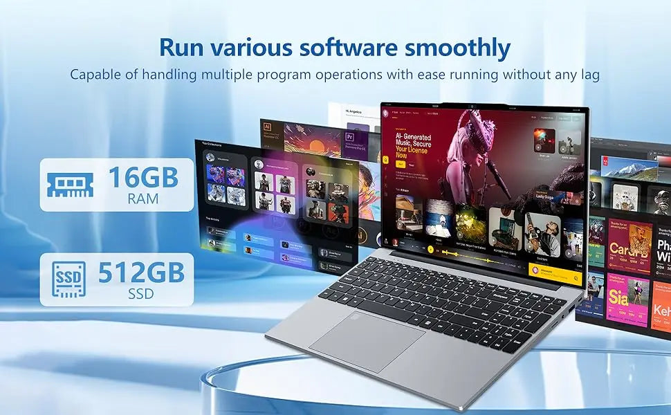 15.6' Windows 11 Laptop Computer Intel I9 10980HK/9900 16GB RAM 1TB SSD Notebook PC 4K HD Backlight Office Study Gaming Laptops