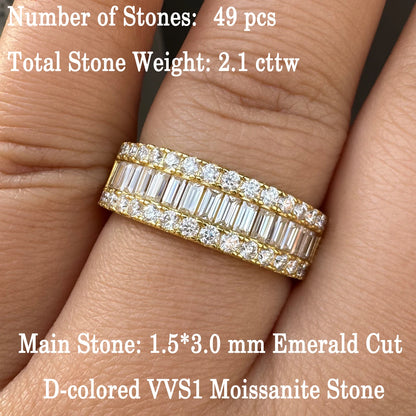 Newshe D Color GRA Certified Moissanite Rings for Women Solid 925 Sterling Silver Yellow Gold Color Wedding Engagement Ring