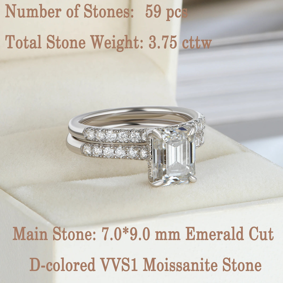 Newshe Moissanite Bridal Rings Set for Women D color VVS1 Radian Oval Cut Engagement Ring 925 Sterling Sliver Luxury Jewelry