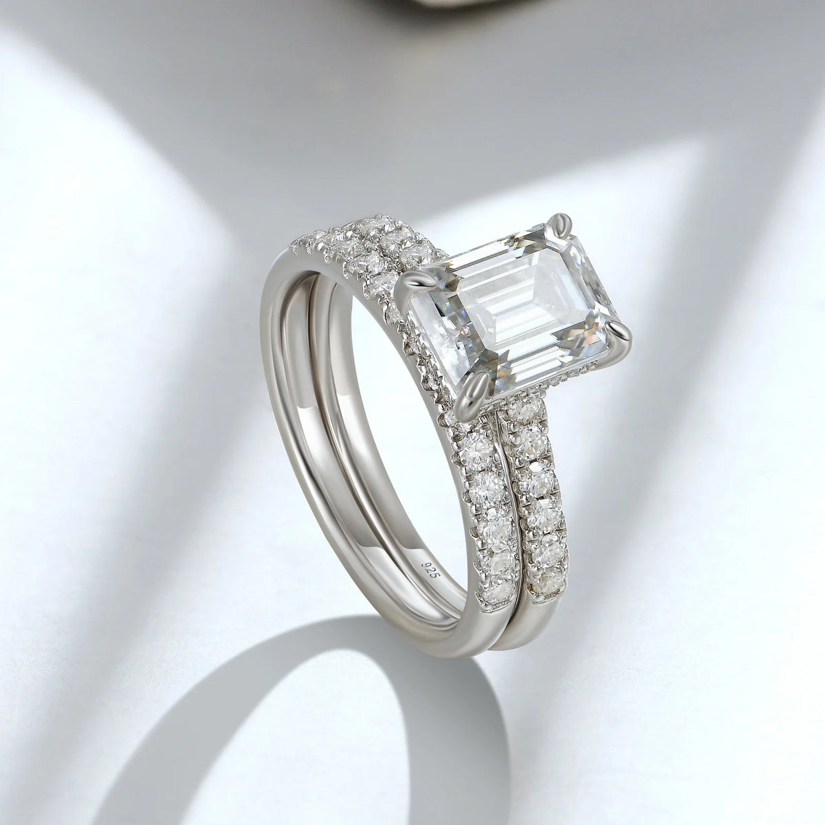 Newshe Moissanite Bridal Rings Set for Women D color VVS1 Radian Oval Cut Engagement Ring 925 Sterling Sliver Luxury Jewelry