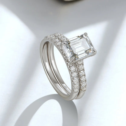 Newshe Moissanite Bridal Rings Set for Women D color VVS1 Radian Oval Cut Engagement Ring 925 Sterling Sliver Luxury Jewelry
