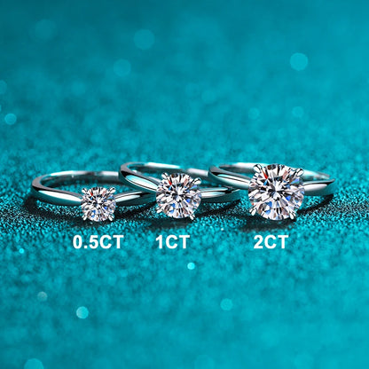 NeeTim 2ct Moissanite Engagement Ring for Women S925 Sterling Silver with Gold Plated Lab Diamond Promise Wedding Band Jewelry