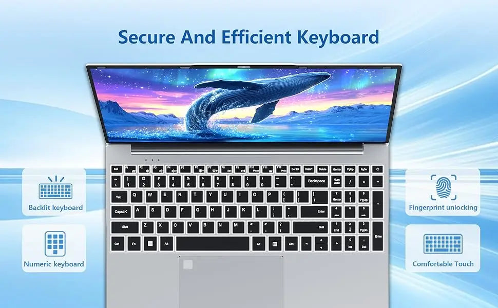 15.6“ Ultra Slim Laptop Intel I9 10980HK/9900 16GB RAM 2TB SSD Gaming PC 4K HD Windows 11 Pro Business Office Study Computer PC