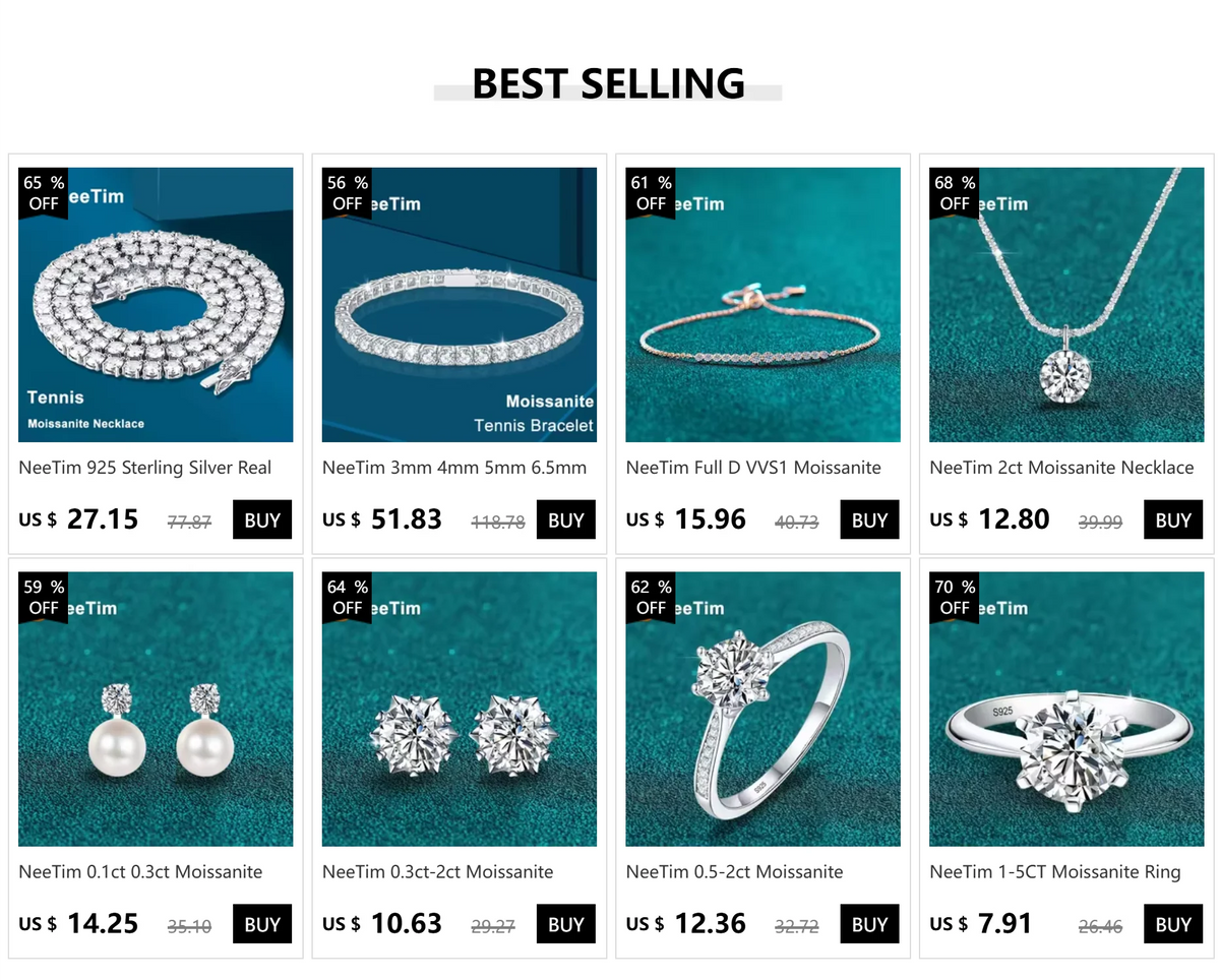 NeeTim 1ct 2ct Moissanite Ring for Women Emerald Radiant Cut Lab Diamond Rings Sterling Silver 925 with Gold Plated Wedding Band