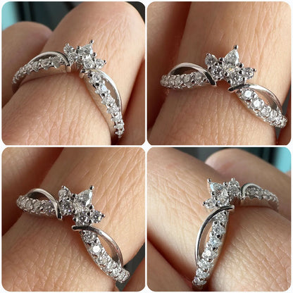 Newshe Moissanite Wedding Band for Women 925 Silver Crown Stacking Eternity Rings D Color VVS1 Luxury Ring Jewelry