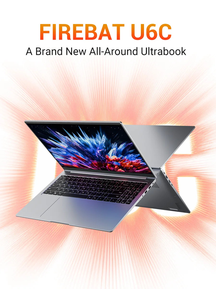 Firebat U6C 16” Gaming Laptop AMD Ryzen7 H255 8C/16T LPDDR5 32GB RAM M.2 PCIe4.0 1TB SSD WiFi6 BT5.2 16inch 2K 120Hz Screen Multi-functional Type-C 100W PD Windows11 Desktop Computer