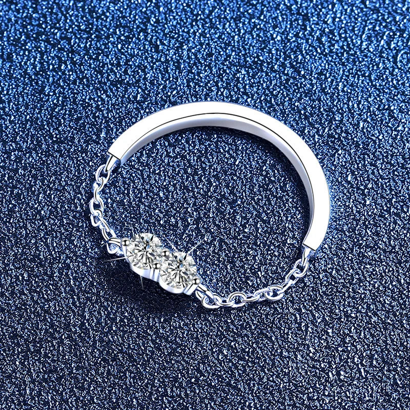 NeeTim 3mm Moissanite Wedding Ring 925 Sterling Silver Eternity Band Lab Diamond Bride Party Rings For Women Designer Jewelry