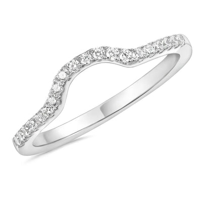 Newshe 925 Silver Moissanite Wedding Rings for Women Curved Stacking Eternity Band Jewelry Gift D Color VVS1 Pass Diamond Tester
