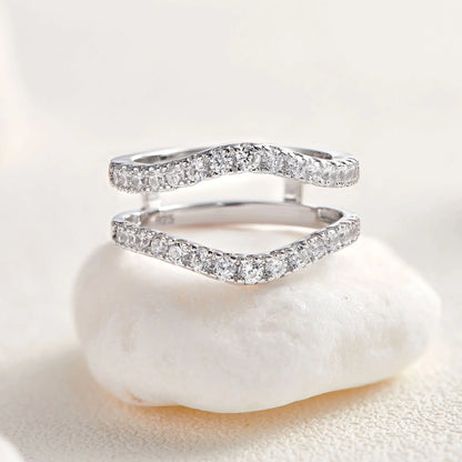 Newshe 925 Sterling Silver Moissanite Rings for Women Engagement Wedding Band Simulated Diamond Jewelry Luxury Enhancer Ring
