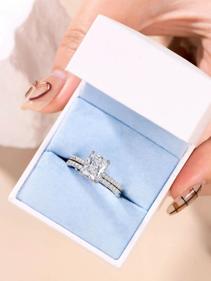 Newshe Moissanite Bridal Rings Set for Women D color VVS1 Radian Oval Cut Engagement Ring 925 Sterling Sliver Luxury Jewelry