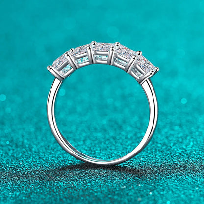NeeTim Full D Color Princess Cut Moissanite Diamond Rings for Women S925 Sterling Silver Wedding Engagement Party Band Ring