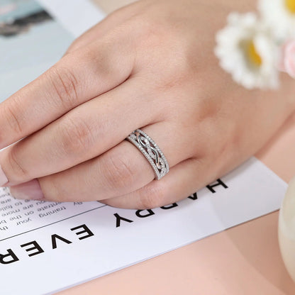 Newshe Luxury Moissanite Wedding Rings for Women Original 925 Sterling Silver Eternity Band Brilliant Engagement Ring Jewelry