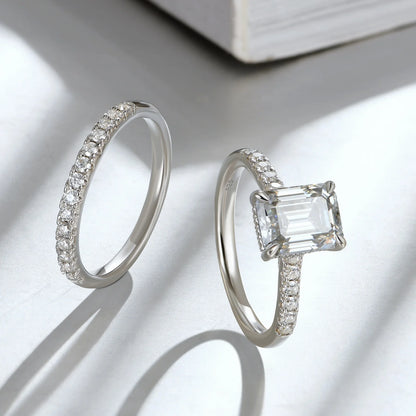 Newshe Moissanite Bridal Rings Set for Women D color VVS1 Radian Oval Cut Engagement Ring 925 Sterling Sliver Luxury Jewelry
