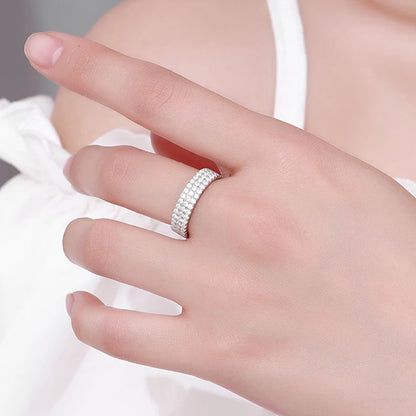 NeeTim Full Moissanite Ring Sterling Silver 925 with Gold Plated Wedding Engagement Eternity Band Patry Luxury Jewelry for Women